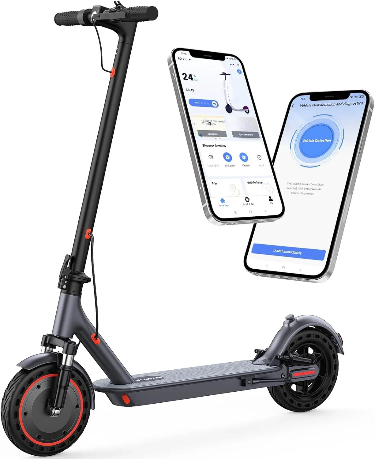 Electric scooter, 350W/500W powerful motor, 8.5"/10" solid rubber tires, 19/22 mph, 28/21/12 mile range, dual brakes - moniquejewelry