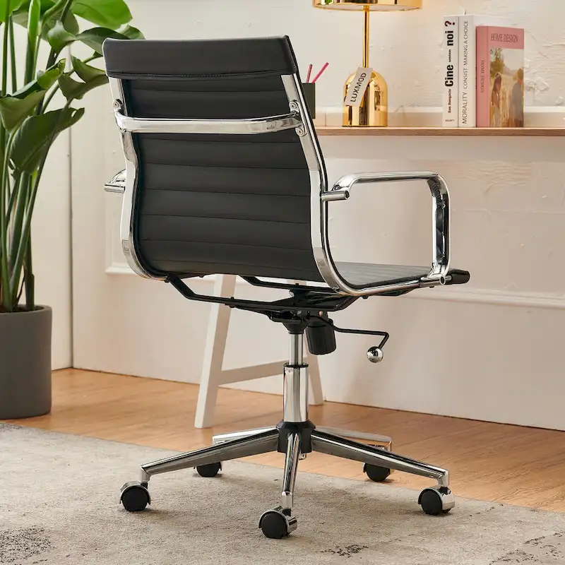 LUXMOD Ribbed Home Office Computer Chair Desk Chair