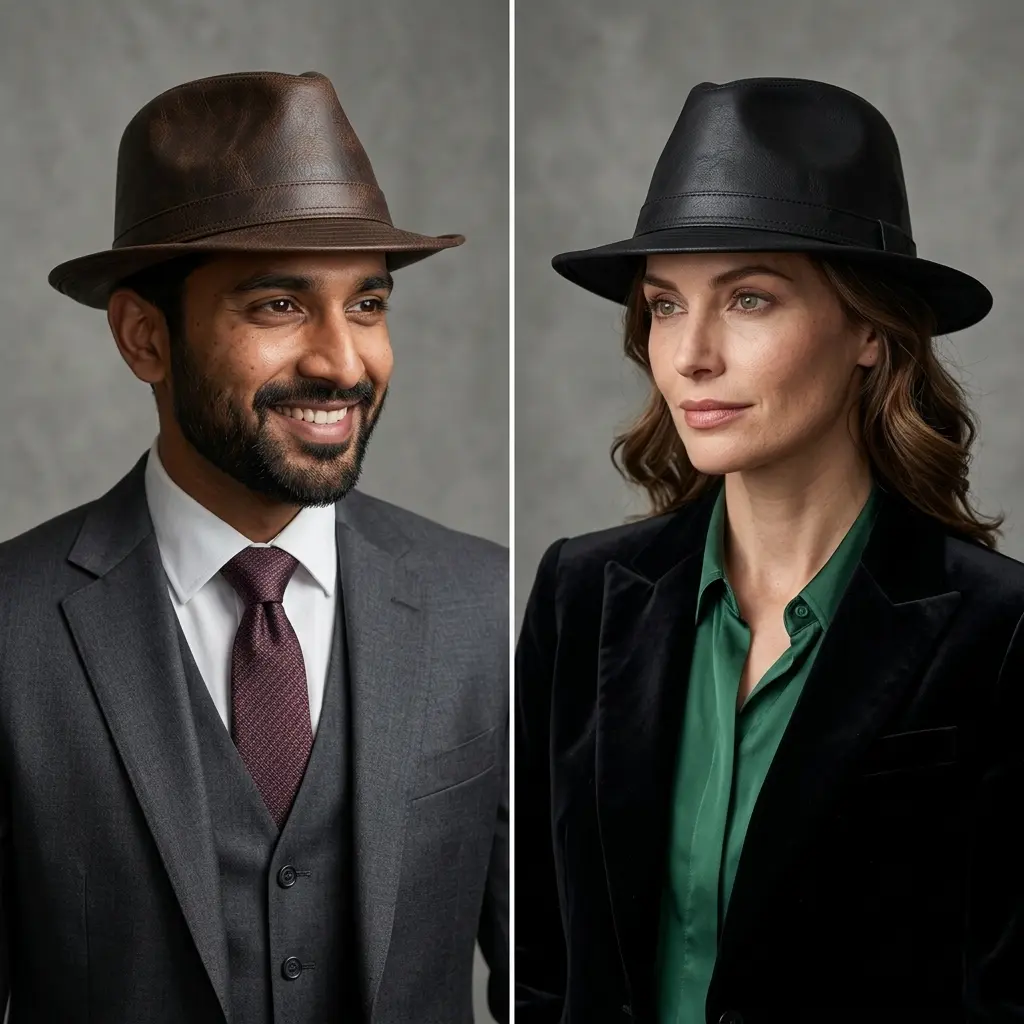 Abruzzo Genuine Leather Trilby Hat