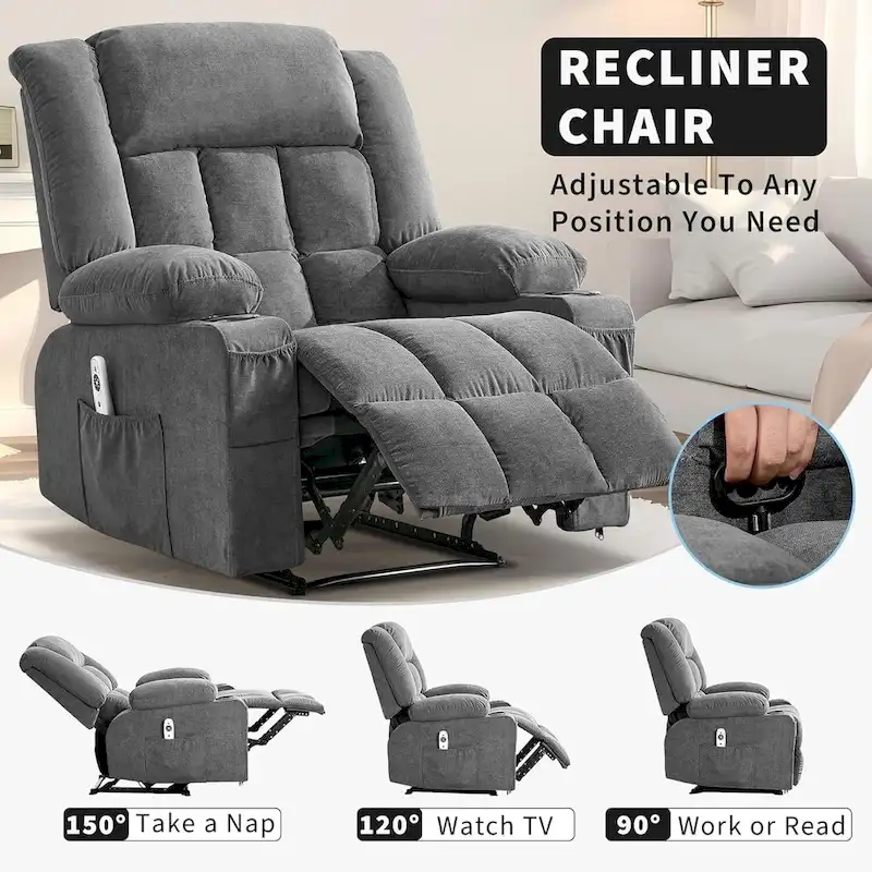 Remote Control Recliner Chair with Heat and Massage