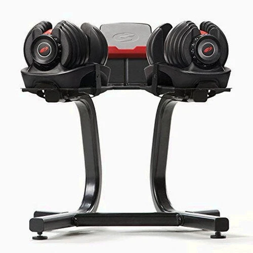 Bowflex SelectTech Dumbbell Stand with Media Rack, Ergonomic Design, Wheeled, Compact for 552/560/1090 Models