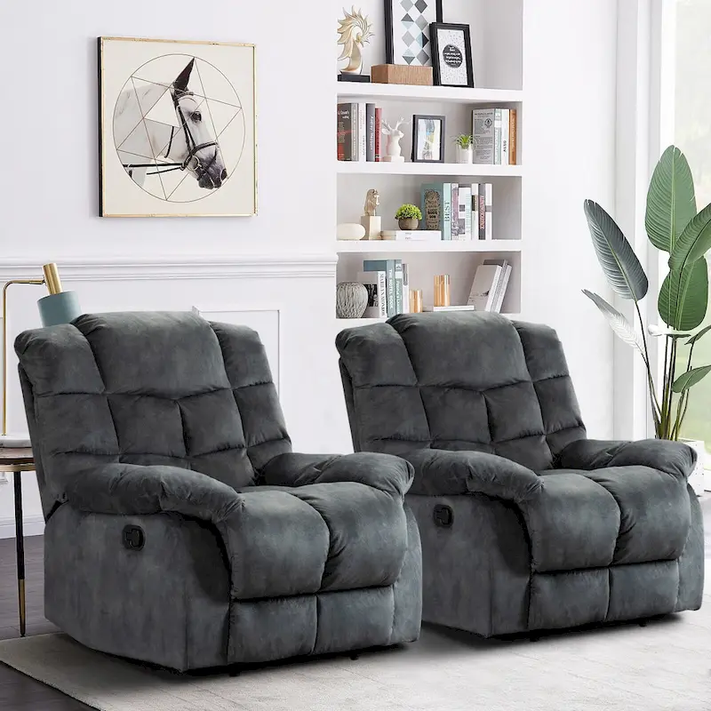 Manual Ergonomic Overstuffed Recliner Chair
