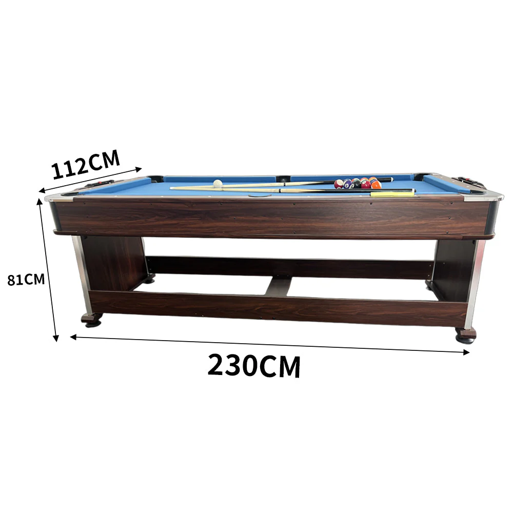 Eeeza 4 In 1 Multi-functional Game Table with Full Accessories for Home, MDF, 7Ft