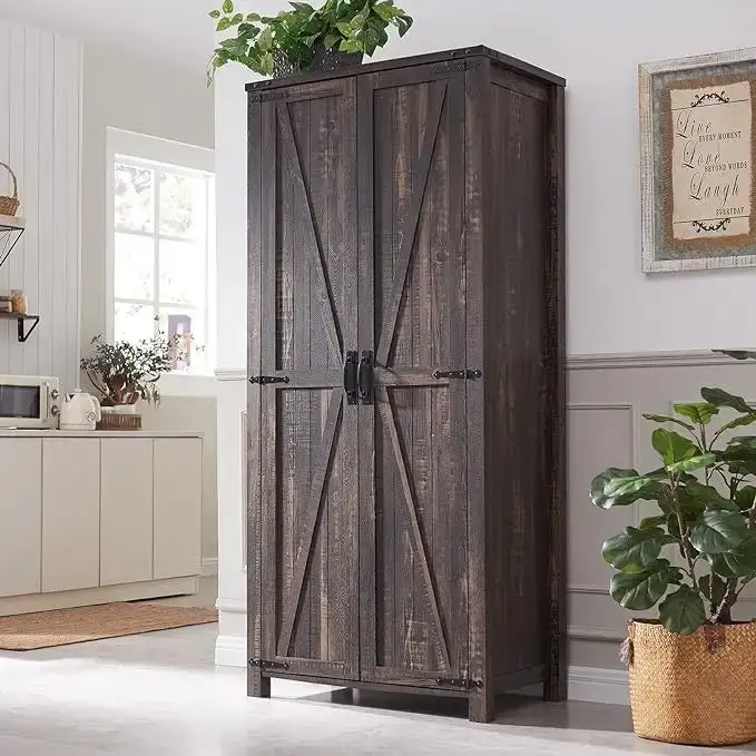 Farmhouse Storage Cabinet, Armoire, Rustic Pantry, Versatile Storage
