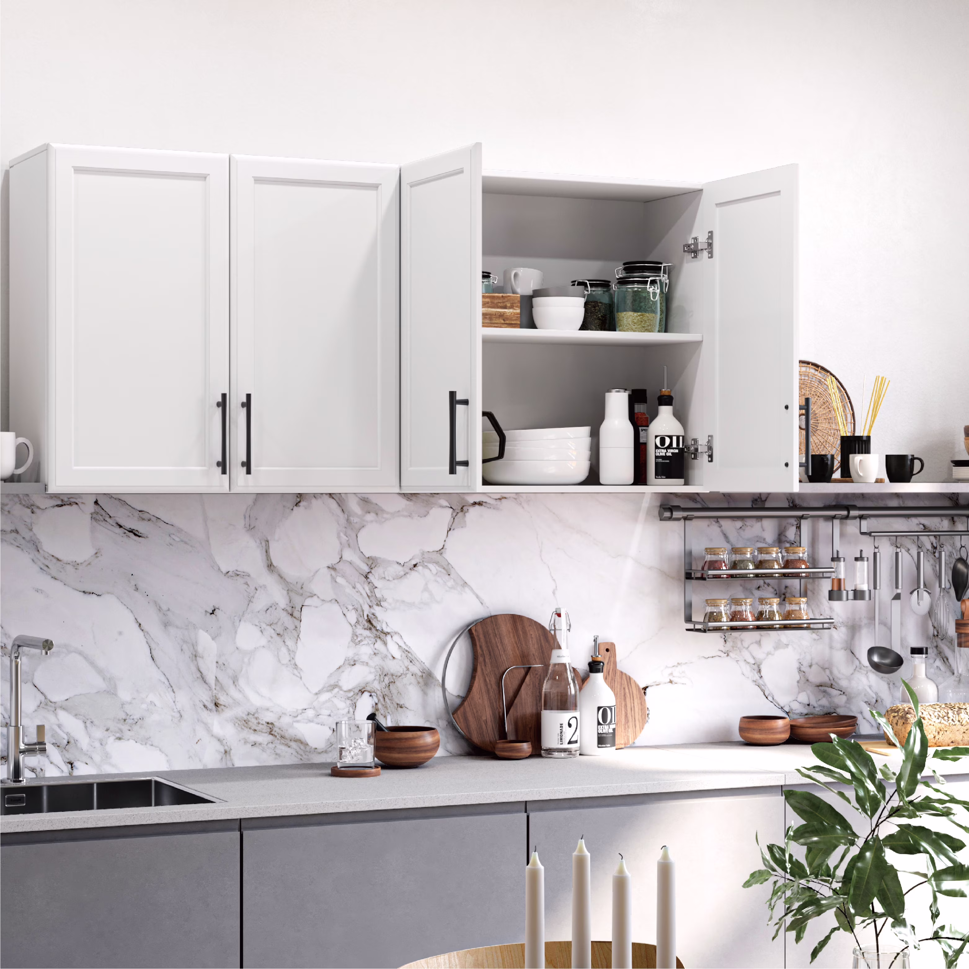 24" x 2Pcs Kitchen Wall Cabinet