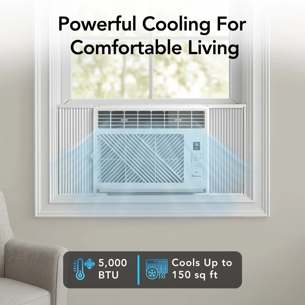 Comfort Zone 5, 000 BTU Window Mounted Air Conditioner with Remote Control