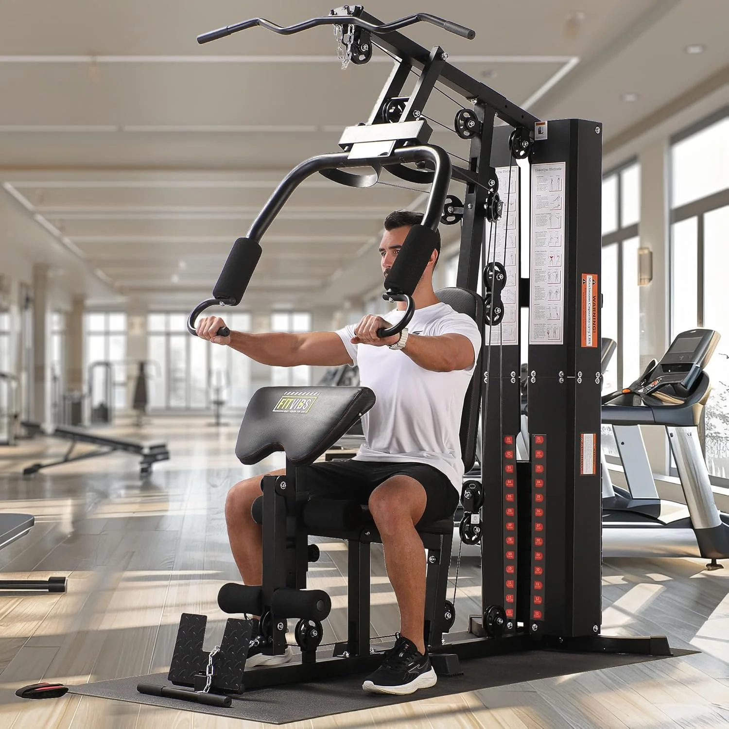 BalanceFrom Multifunctional Steel Frame Home Gym Machine with Floor Mat