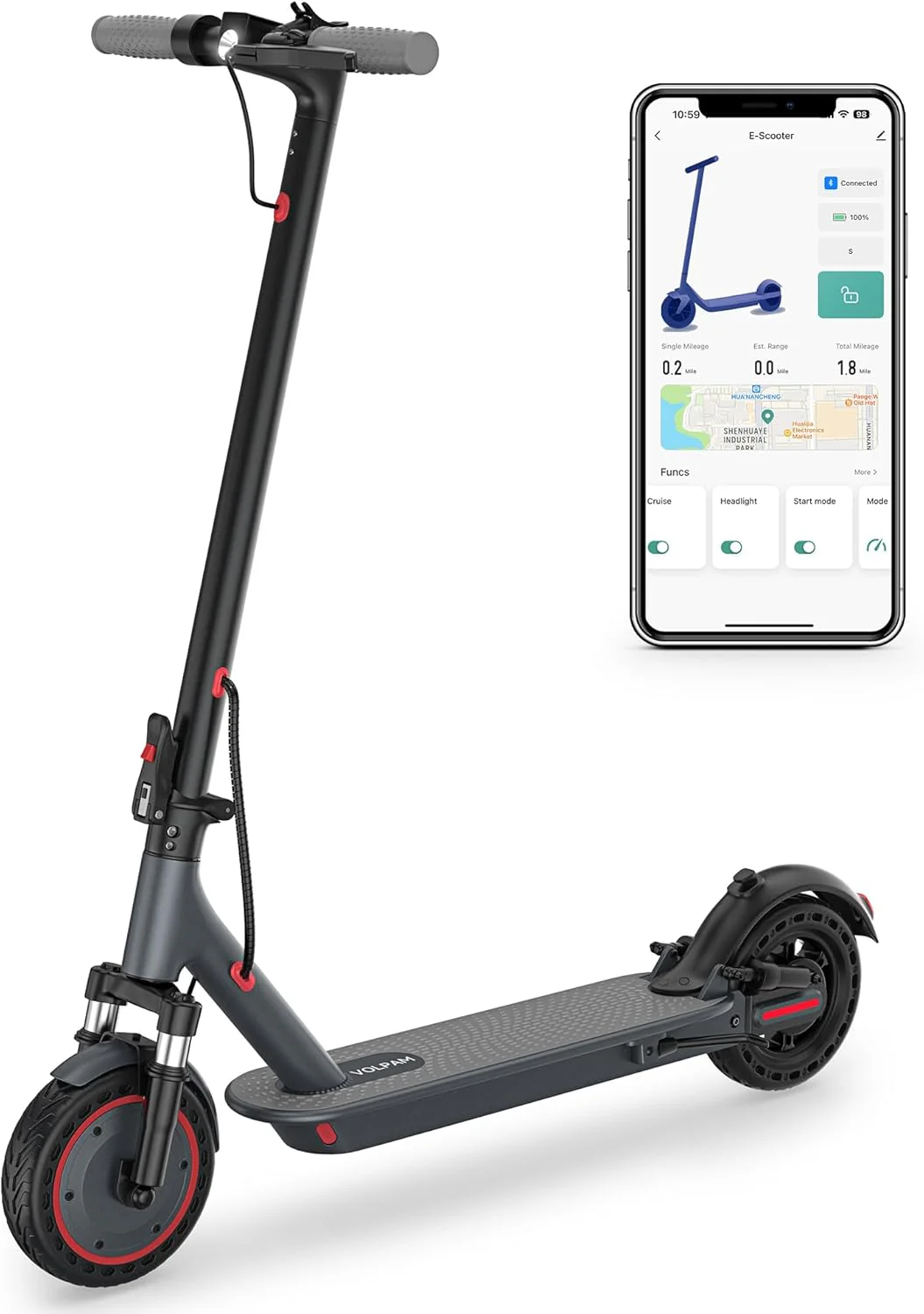 Electric Scooter Powerful Motor Dual Braking