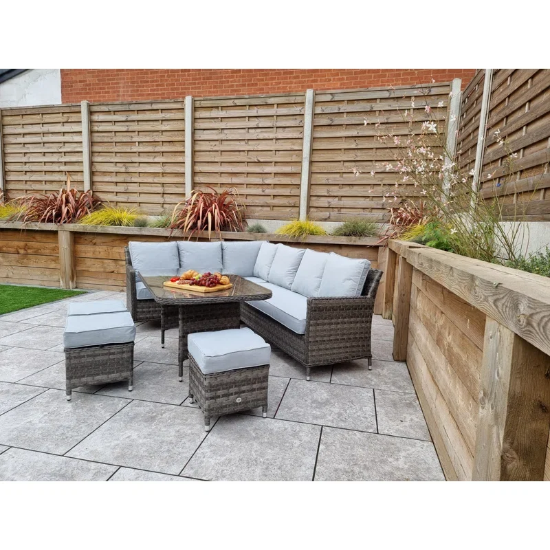 Auberta Wicker 9 - Person Garden Lounge Set