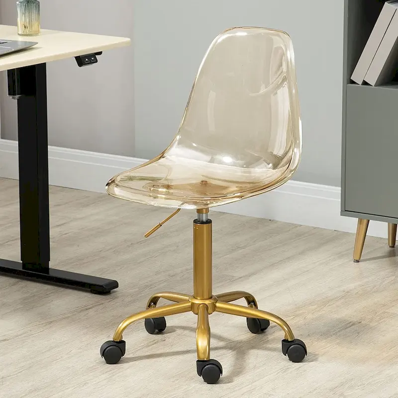 Acrylic Swivel adjustable height Armless Home office Rolling Chair