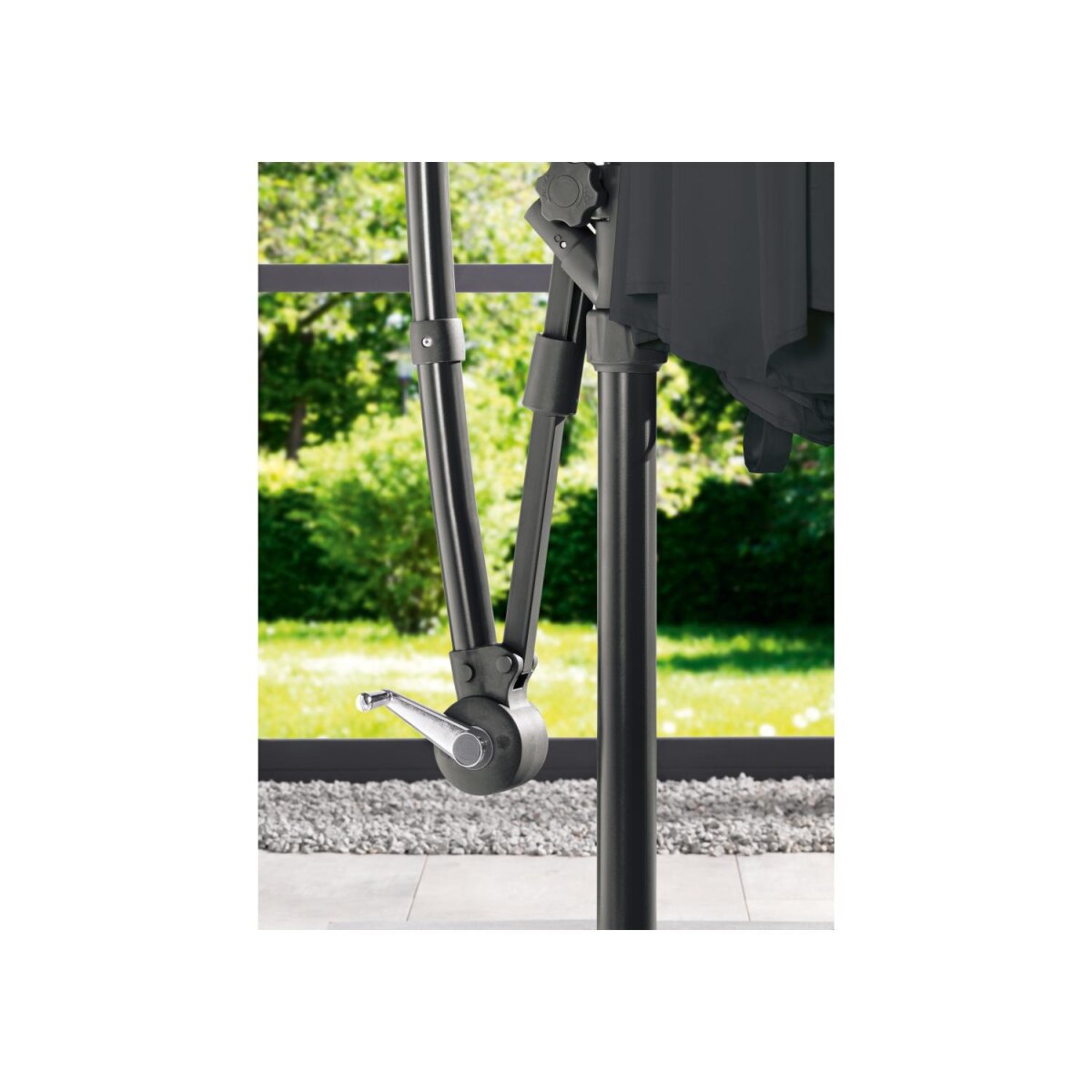 LIVARNO home Ampelschirm, 3 m, mit Handkurbel, anthrazit - B-Ware sehr gut
