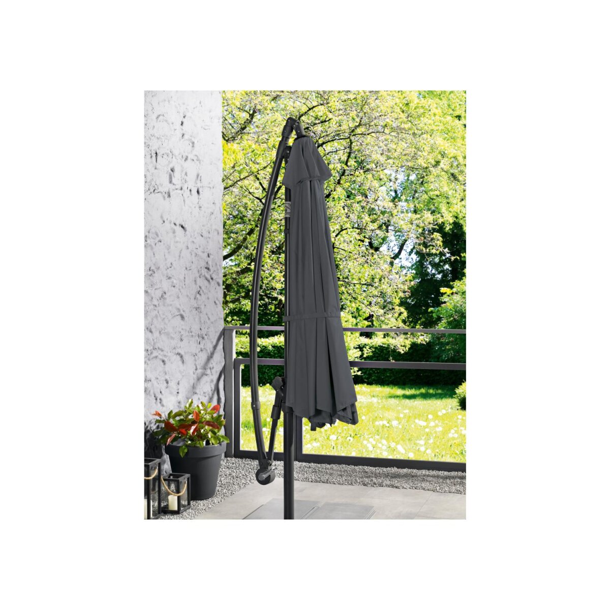 LIVARNO home Ampelschirm, 3 m, mit Handkurbel, anthrazit - B-Ware sehr gut