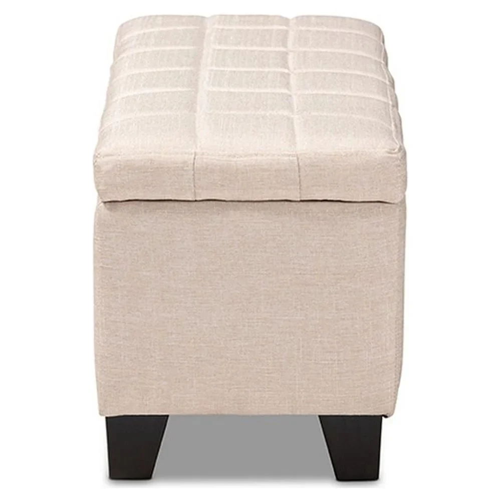 Baxton Studio Fera Modern and Contemporary Beige Fabric Upholstered Storage Ottoman