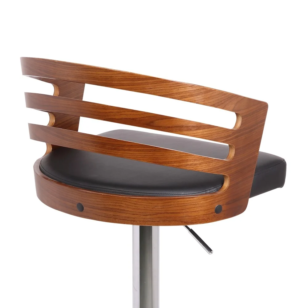 AC Pacific Modern Adjustable Swivel Low Back Bar Stool,Black