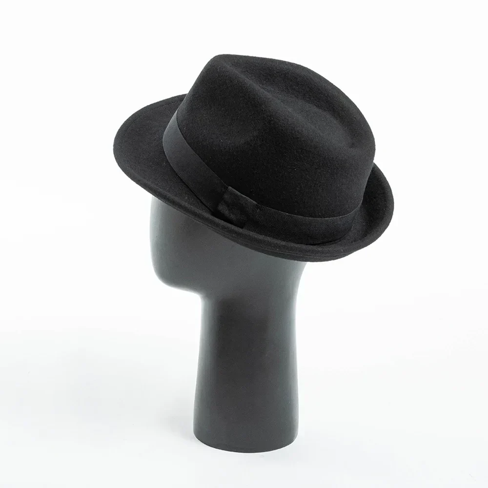 Amstrong Small Brim Black Wool Trilby Hat