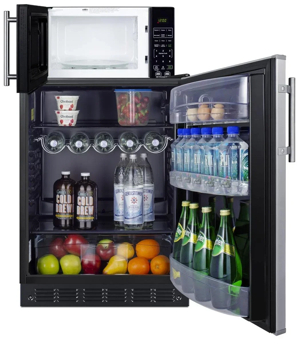 Summit MRF6BK2SSA Microwave & Refrigerator Combination with Allocator