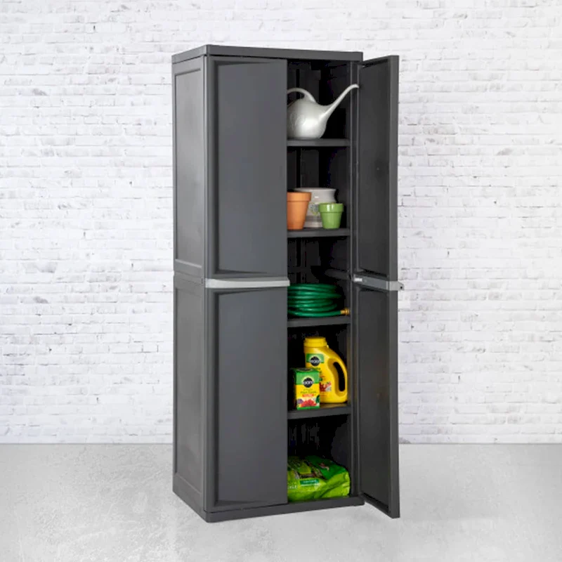 Sterilite 2 Pack Adjustable 4-Shelf Garage Storage Cabinet Bin Organizer, Gray - 2 Pack