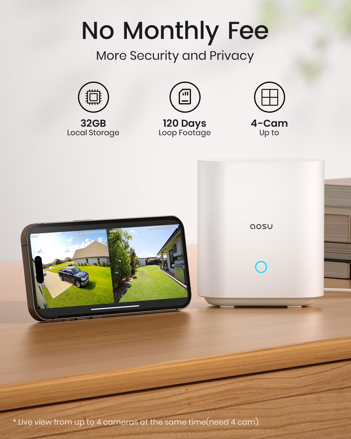 AOSU Security Cameras Wireless Outdoor Home System