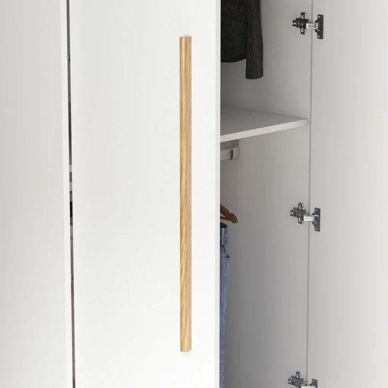 Modern Freestanding Solid Wood Wardrobe Closet With Storage Shelves