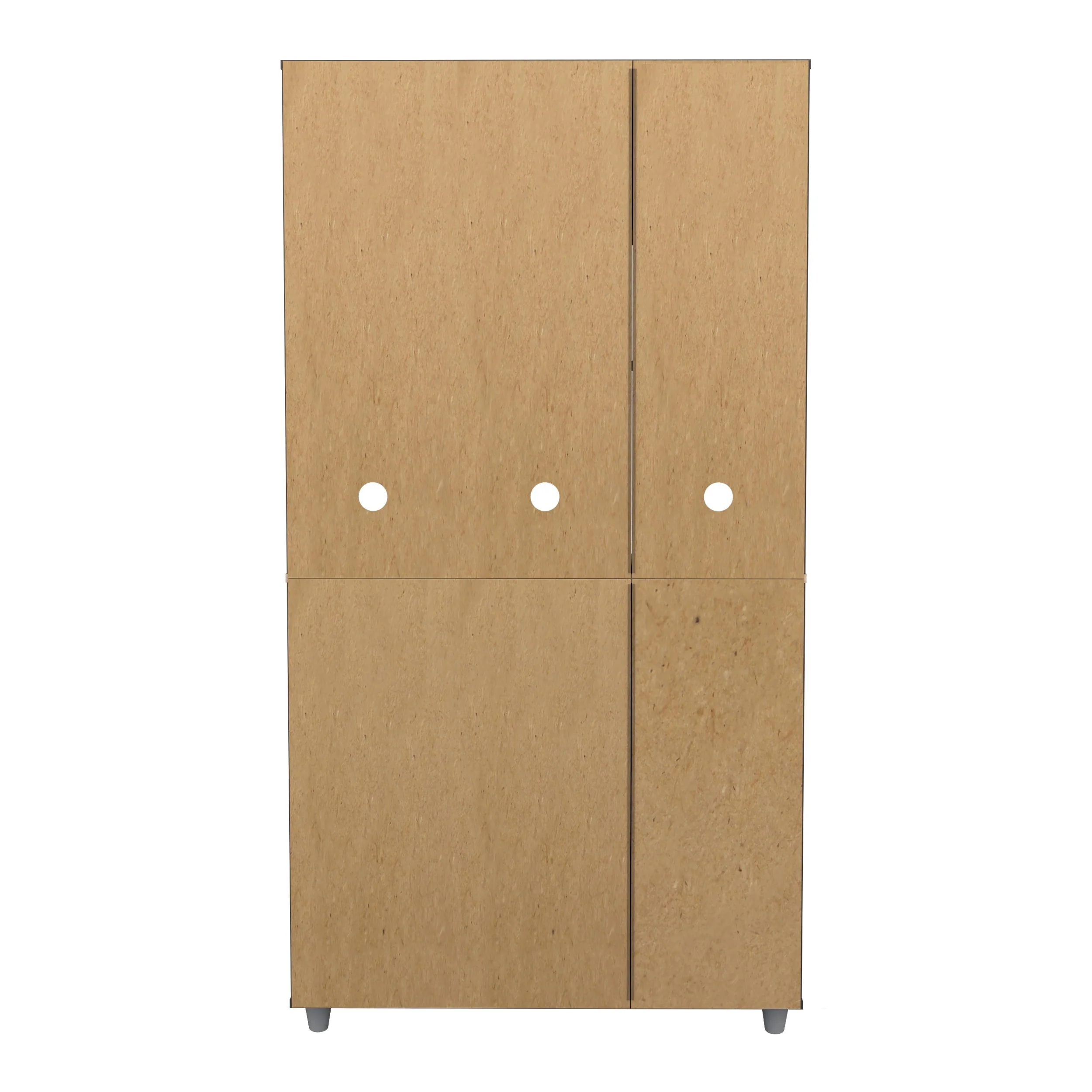 Inval 10-Shelf Kitchen Microwave Storage Cabinet (35 x 66 x 16), White/Maple
