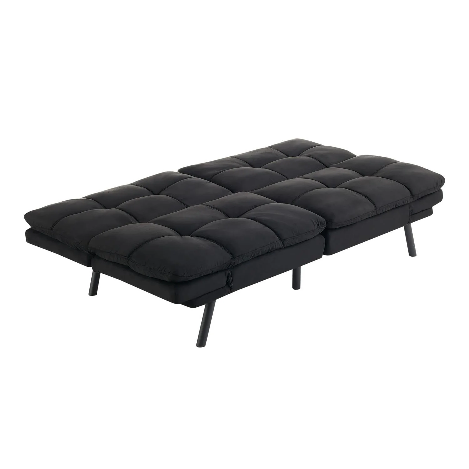 Mainstays Memory Foam Futon, Black Faux Suede Fabric