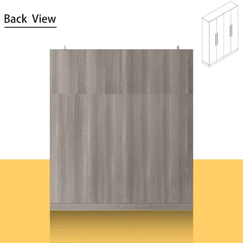 Modern Freestanding Solid Wood Wardrobe Closet With Storage Shelves