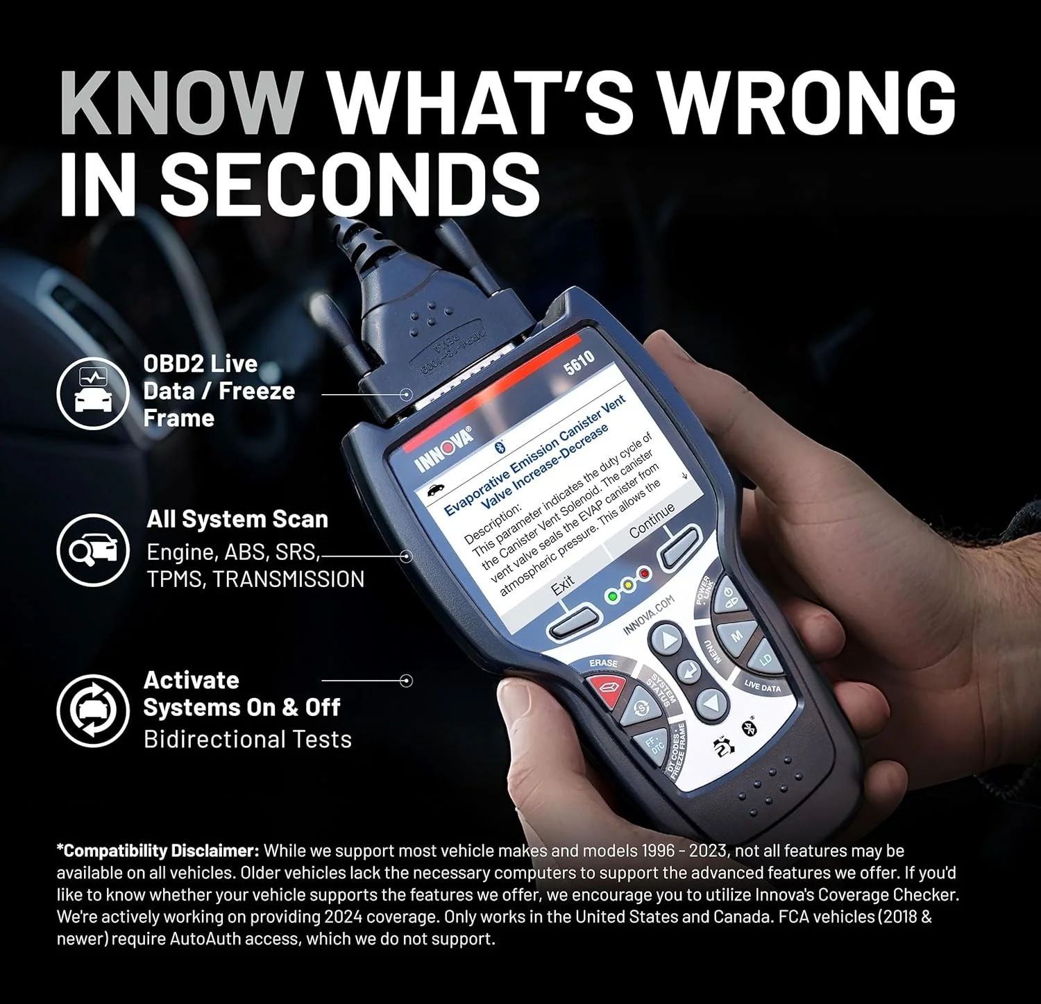 Innova 5610 OBD2 Bidirectional Scan Tool with Updates & Support - moniquejewelry