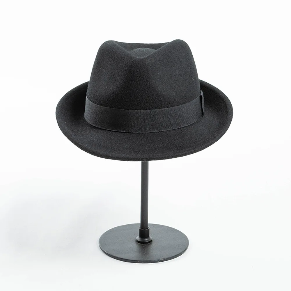 Amstrong Small Brim Black Wool Trilby Hat