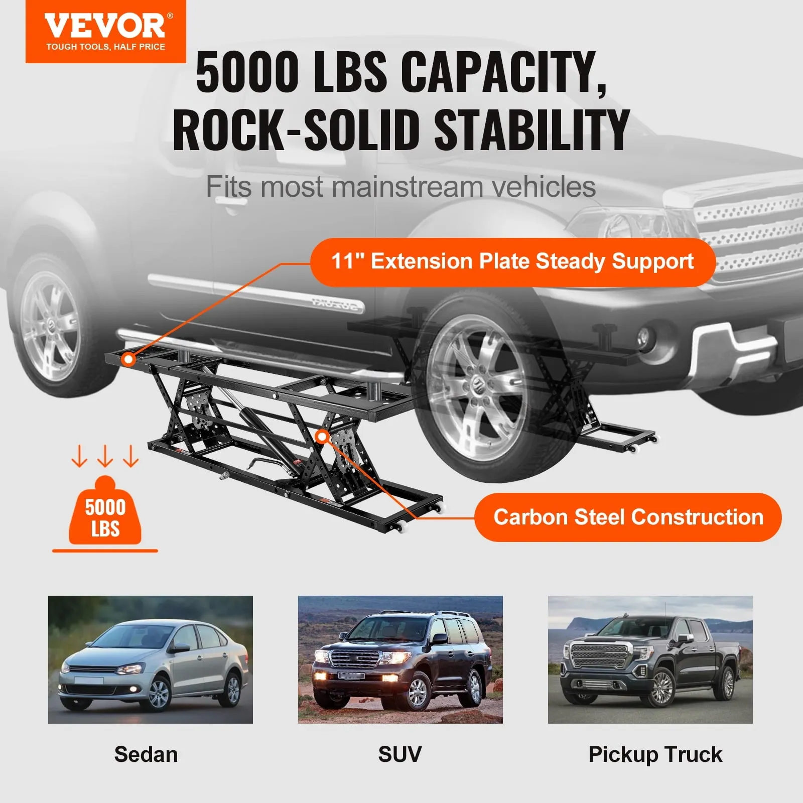 2025 Portable Car Lift 5000 LBS Automatic Car Lift System Jack for Home Garage