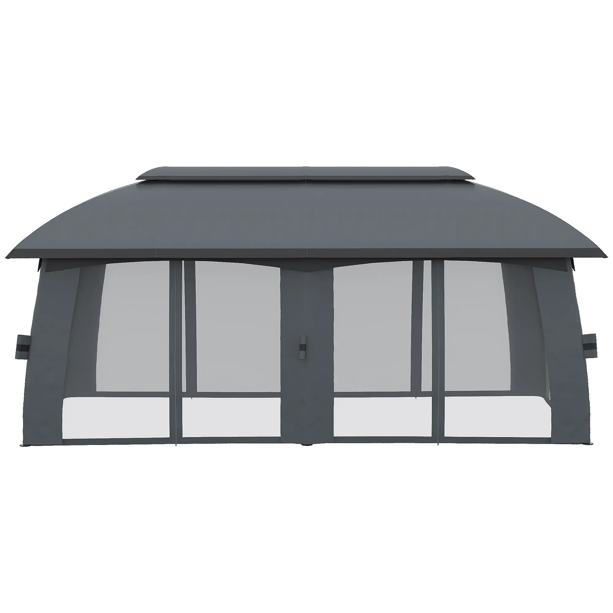 Outsunny Gartenpavillon mit Winddach und Vorhängen