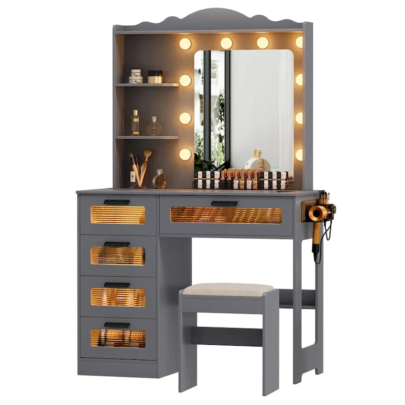 Makeup Vanity with 3 Lighting Colors