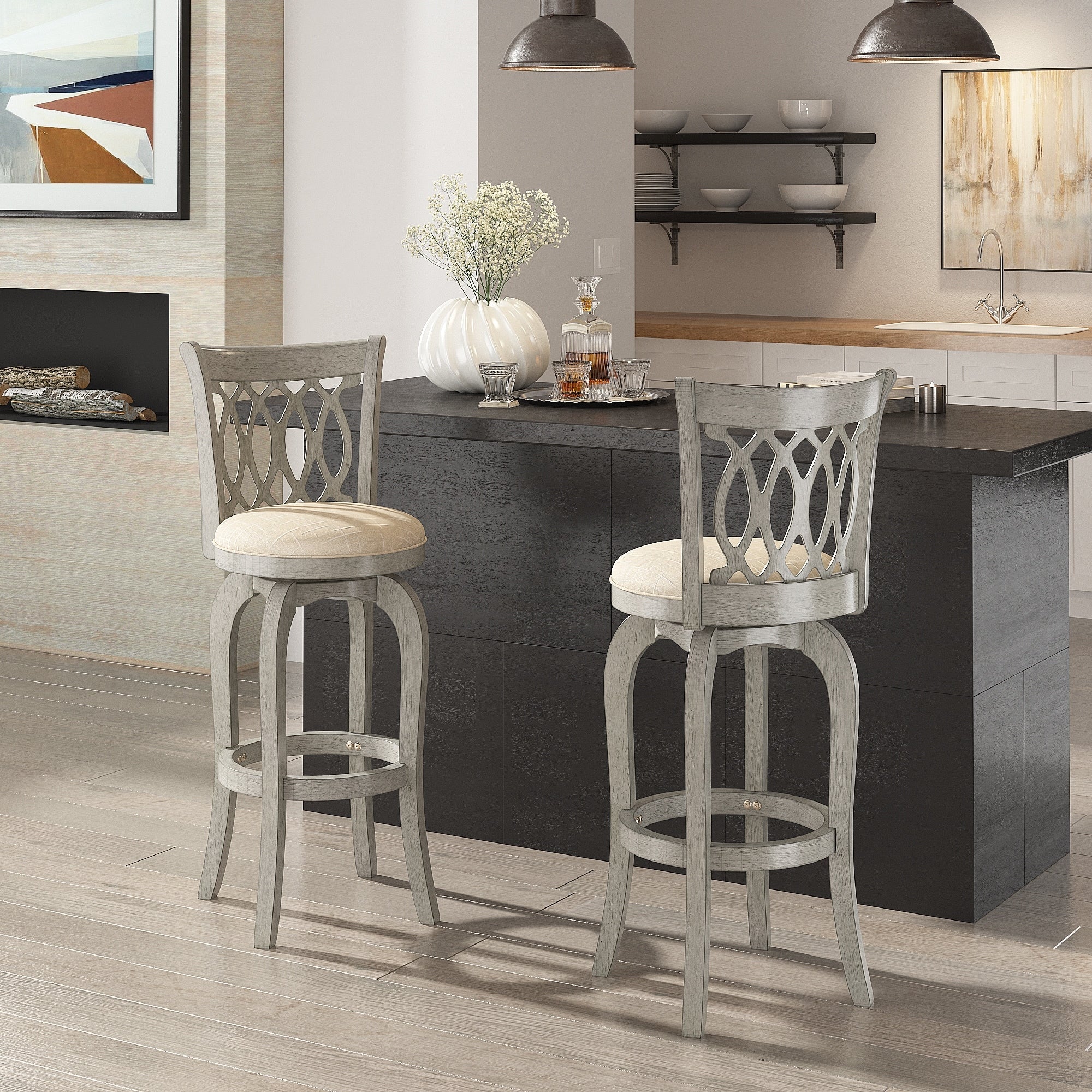 Rovinj Scroll Back Swivel Bar Stool