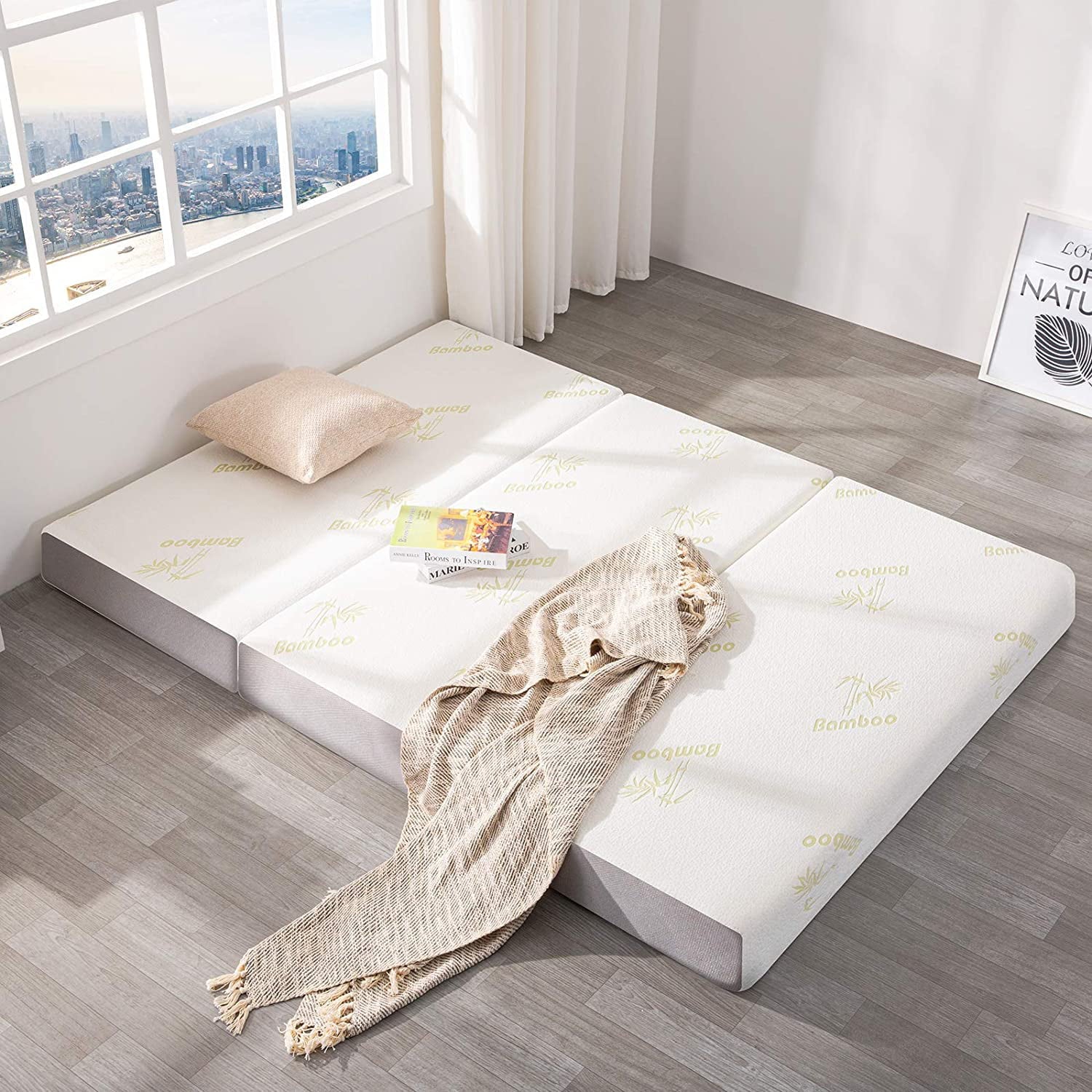 6 inch Queen Memory Foam Folding Mattress - 78" x 58" x 6"