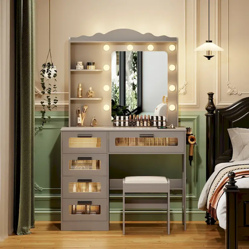 Makeup Vanity with 3 Lighting Colors