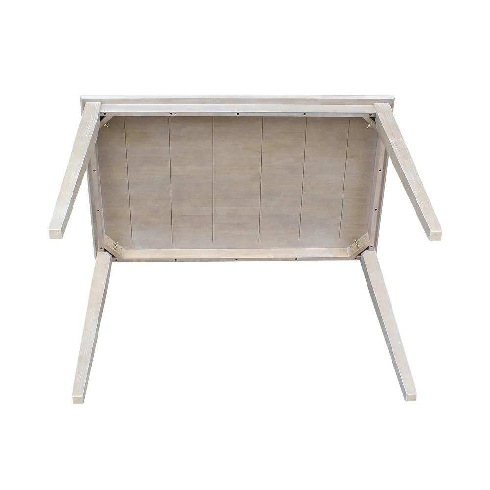 Solid Wood 30"x 48" Dining Table in Washed Gray Taupe
