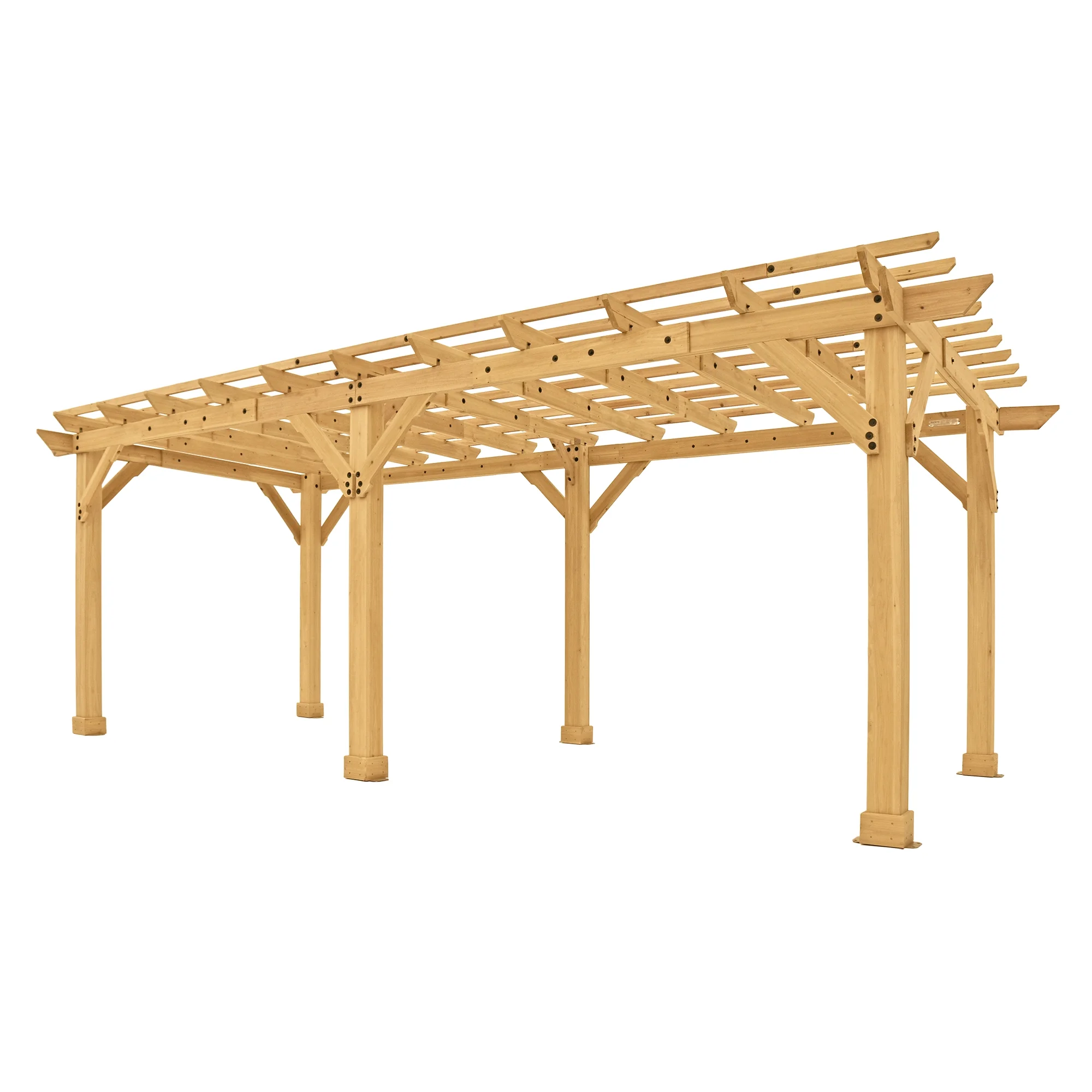 Yardistry Meridian 10' x 22' x 8' Natural Cedar Pergola, Multilevel Design