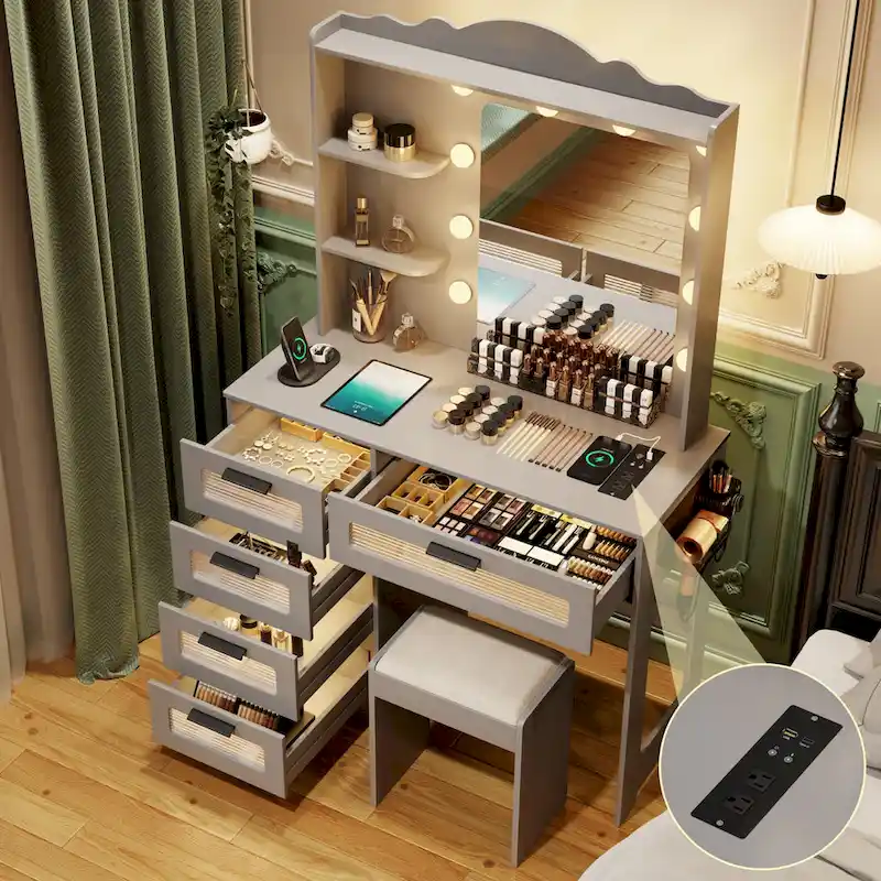 Makeup Vanity with 3 Lighting Colors