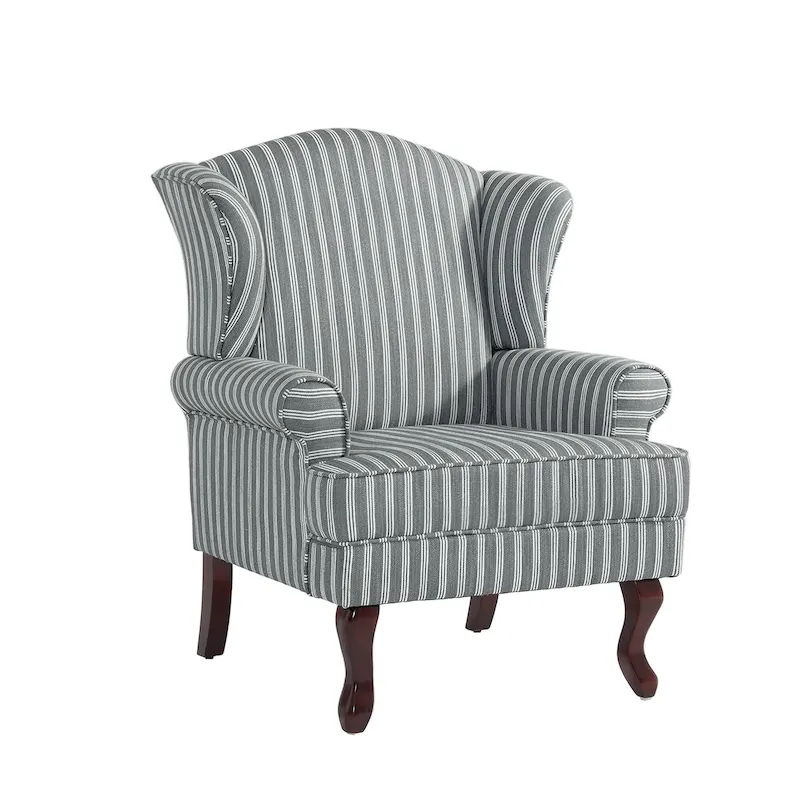 2 Set Traditional Wingback Accent Chairs Upholstered Armchair