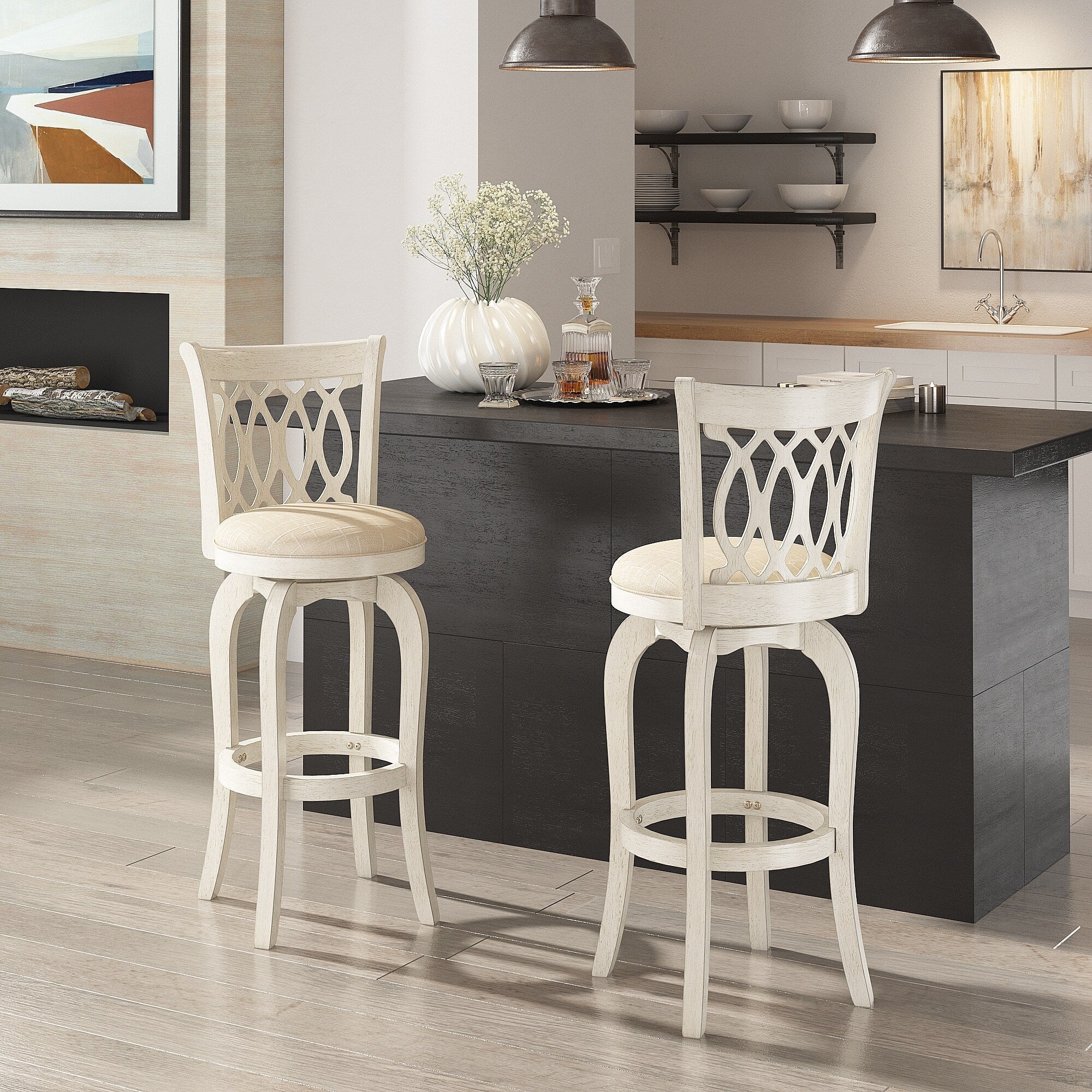 Rovinj Scroll Back Swivel Bar Stool