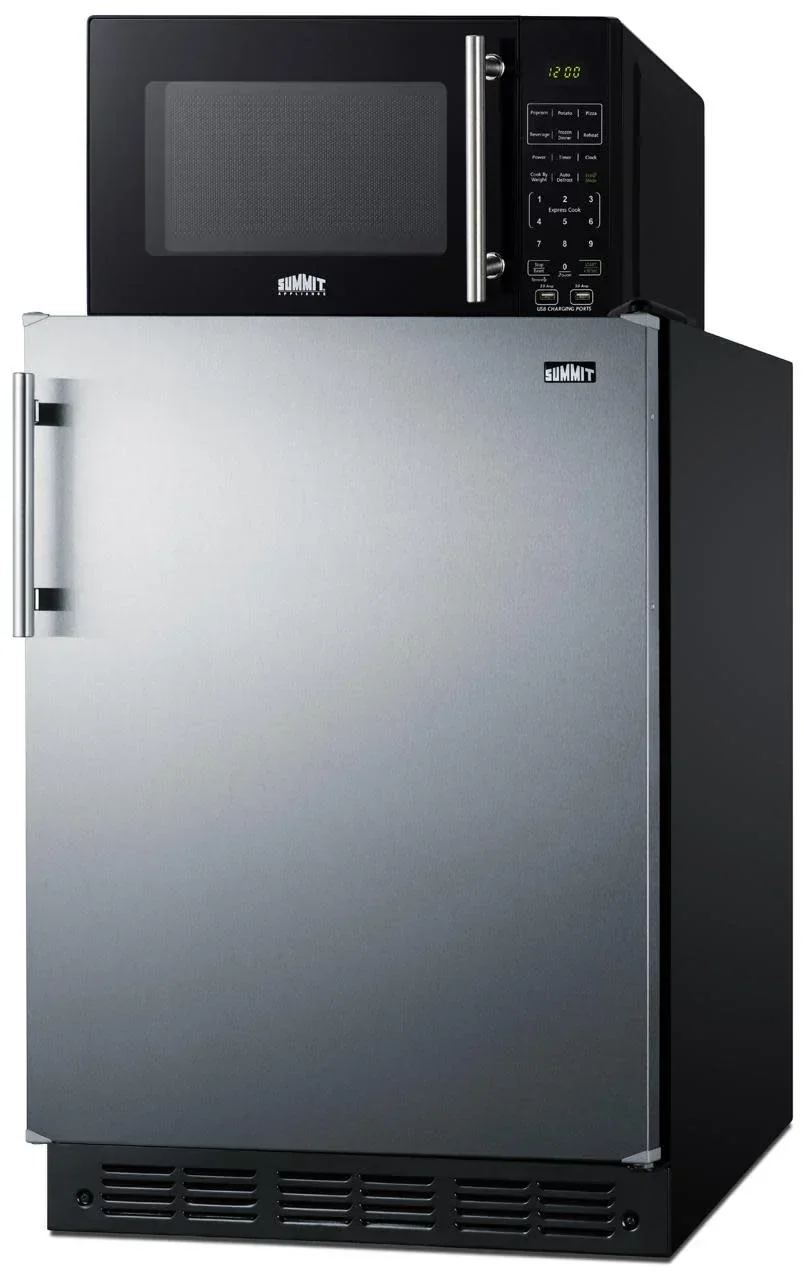 Summit MRF6BK2SSA Microwave & Refrigerator Combination with Allocator