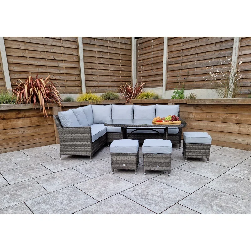 Auberta Wicker 9 - Person Garden Lounge Set