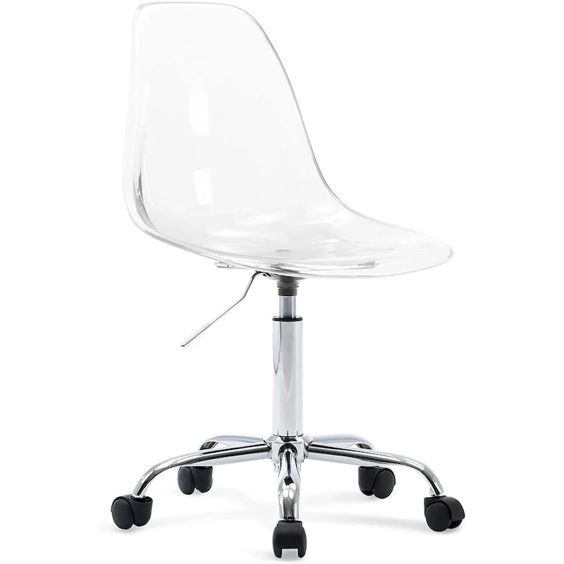 Acrylic Swivel adjustable height Armless Home office Rolling Chair