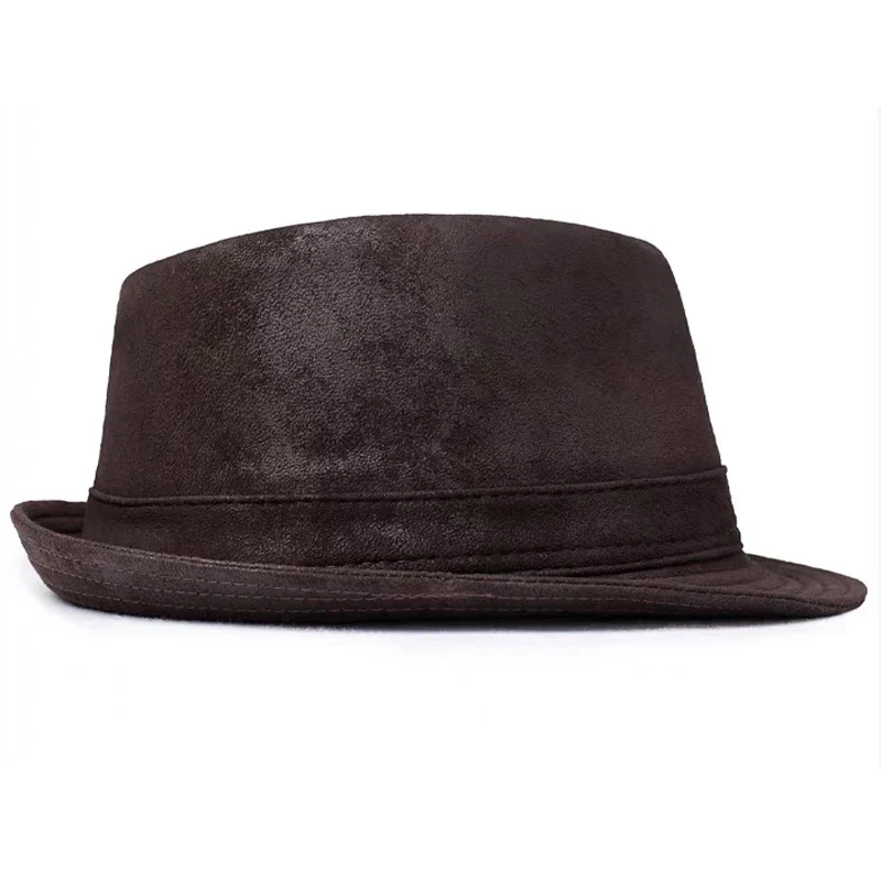 Belcastel Distressed Genuine Leather Trilby Hat