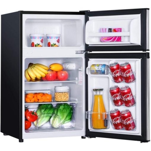 Compact 2-Door Mini Fridge with Freezer, 3.1 Cu.Ft, LED Light, Energy Efficient, Adjustable Temperature