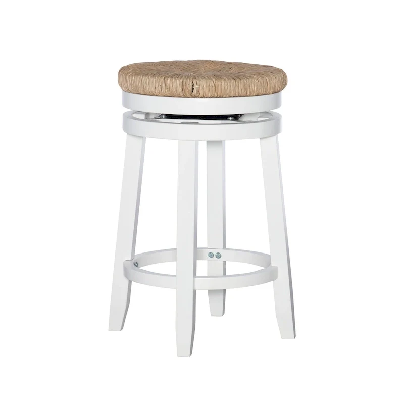 Maya Backless Swivel Counter Stool with Seagrass Seat