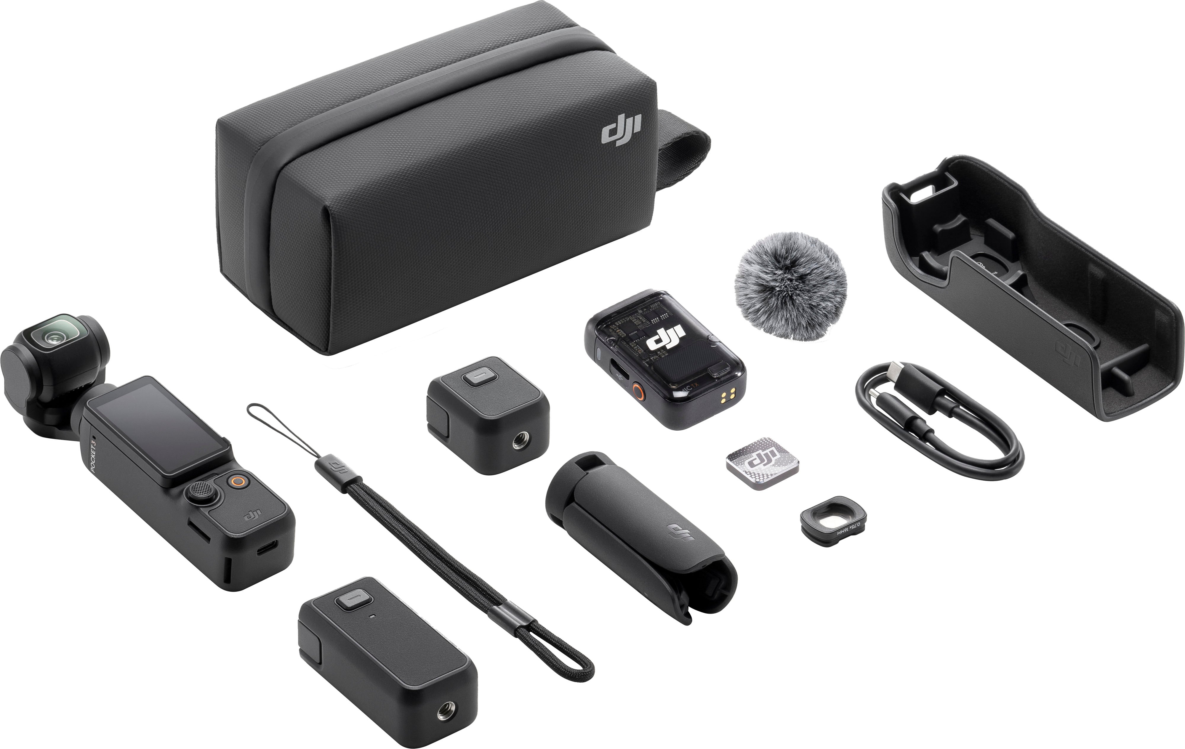 DJI – Osmo Pocket 3 Creator Combo 3-Axis Stabilized 4K Handheld Camera with Rotatable Touchscreen – Gray