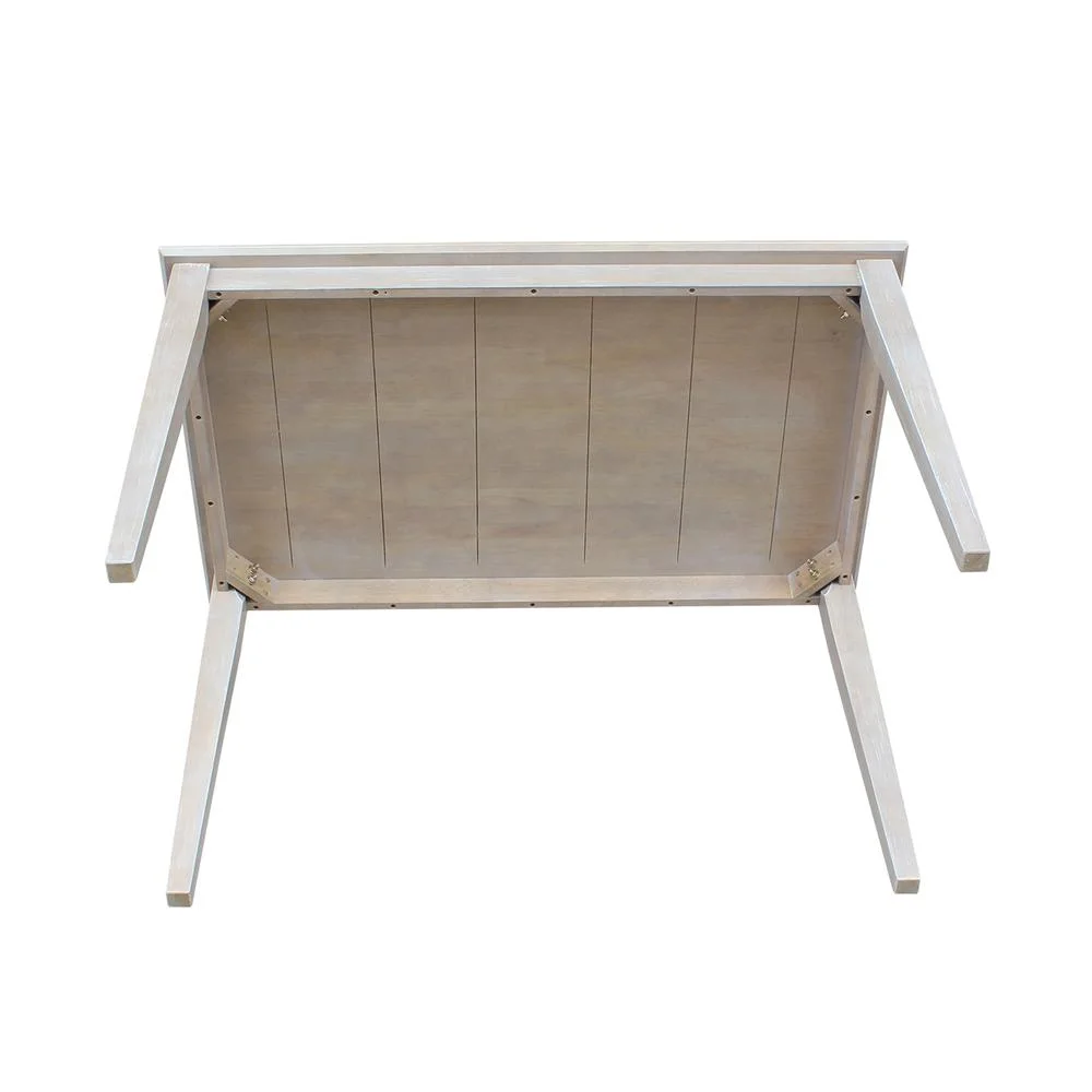 Solid Wood 30"x 48" Dining Table in Washed Gray Taupe