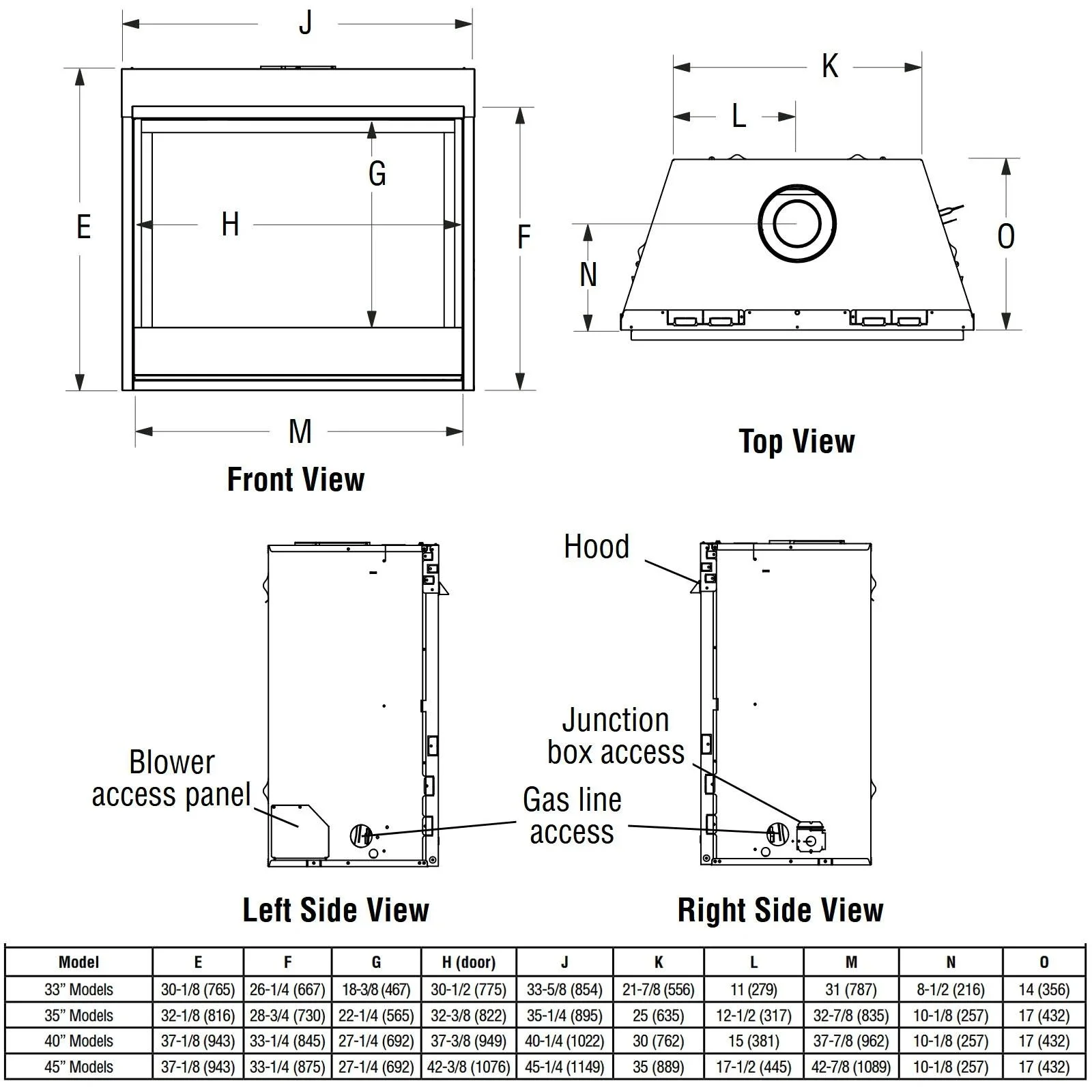 Superior DRT2033 Direct Vent Gas Fireplaces.