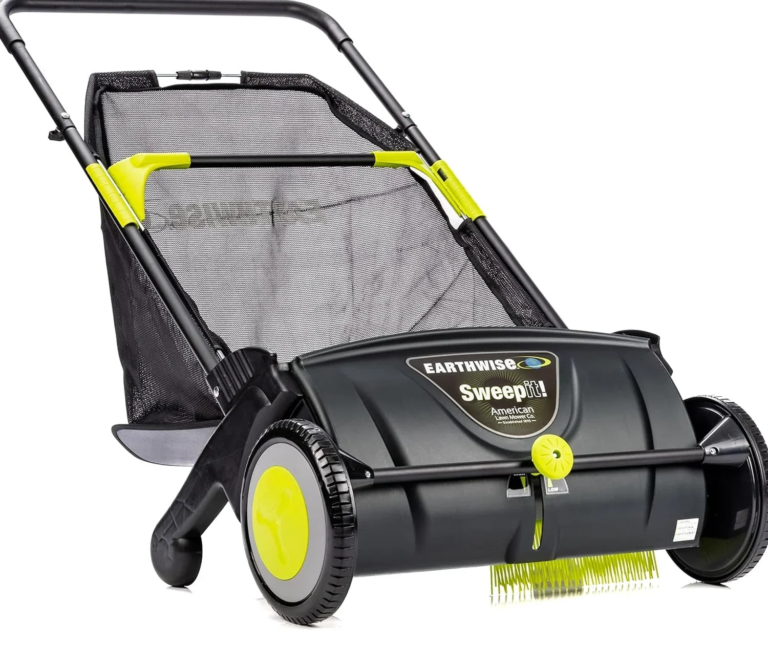21-Inch Width Leaf & Grass Push Lawn Sweeper, Black