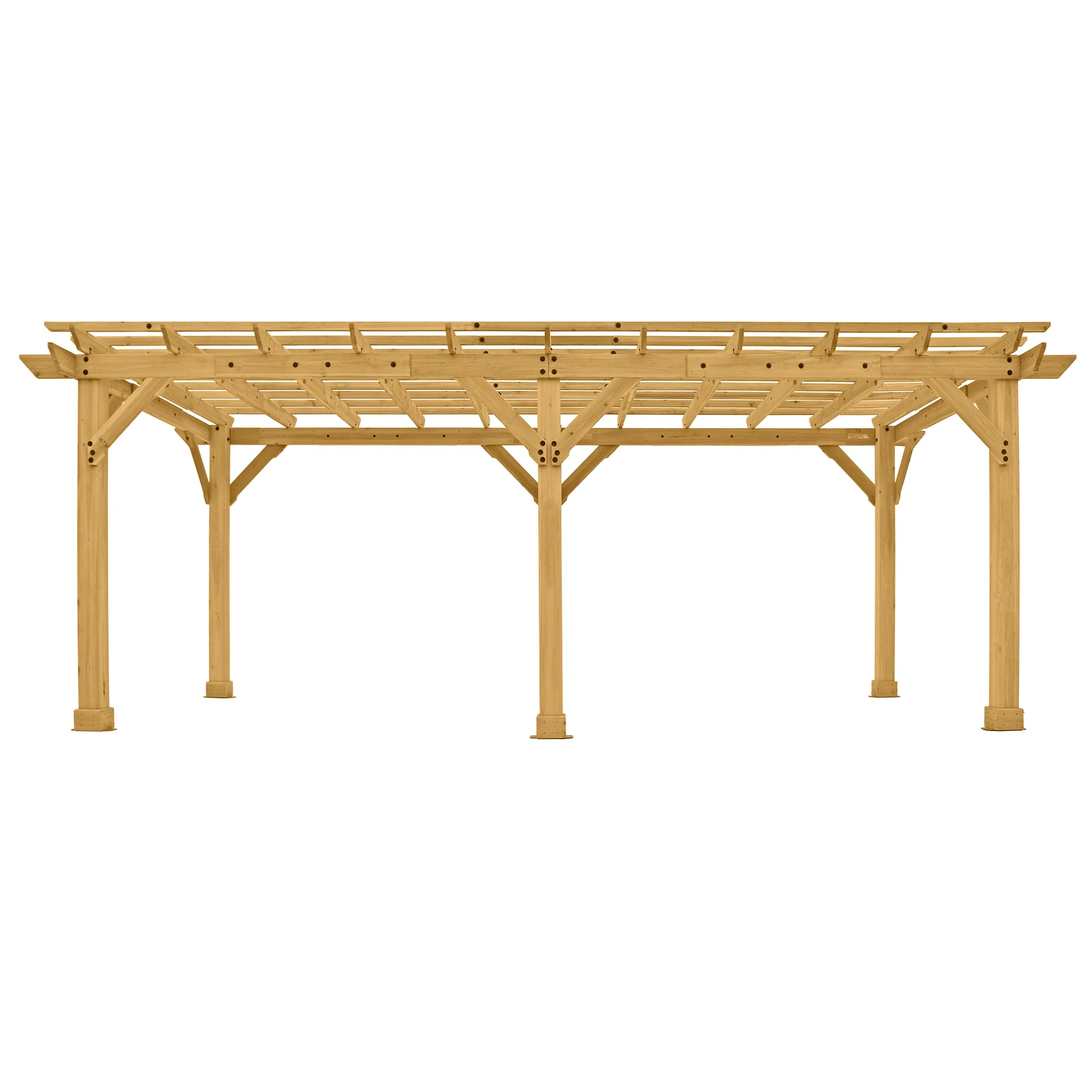 Yardistry Meridian 10' x 22' x 8' Natural Cedar Pergola, Multilevel Design